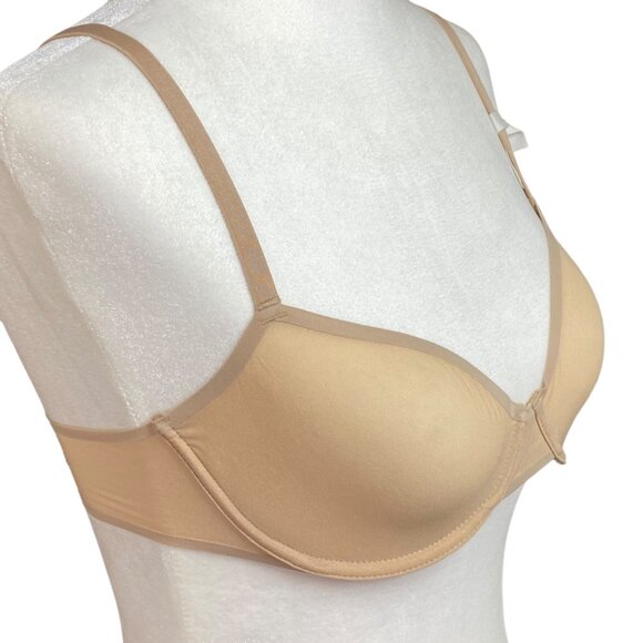 Aerie Smoothez Mesh Unlined Bra Balconette Coverage Size 32B Beige - Picture 3 of 4